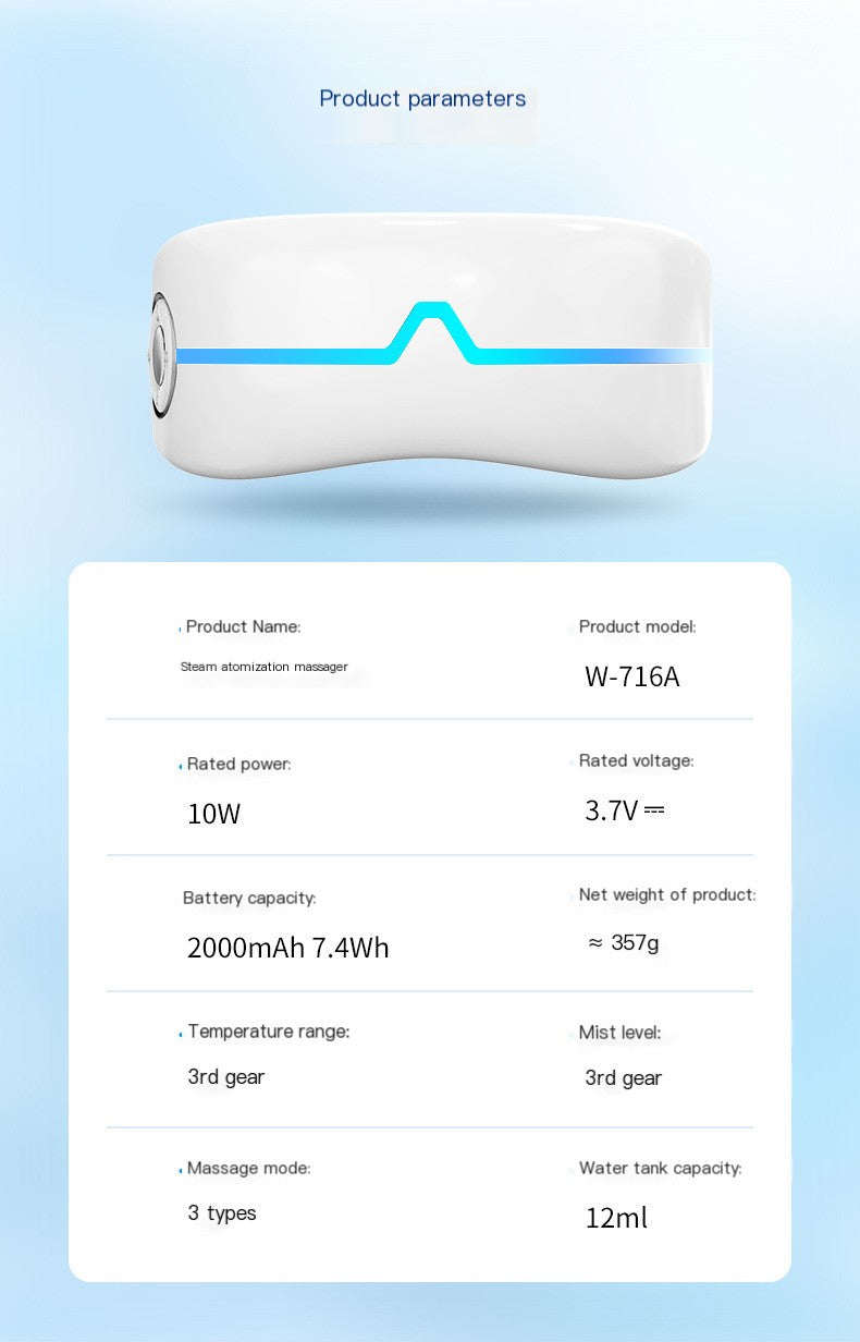 Smart Eye Massager with Steam and Heat Relief Device
